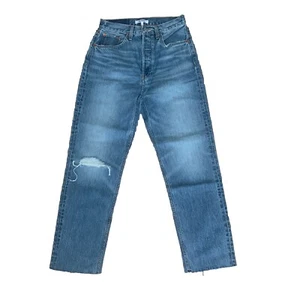 Jeans RE/DONE anni 70 ultra high rise stove pipe blu donna 27 nuovo con etichetta Anthropologie - Foto 1 di 15