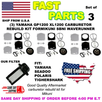 (3) KIT RECONSTRUCCIÓN CARBURADOR YAMAHA GP1200 XL1200 FORMIKUNI SBNI WAVERUNNER CARB  Foto 1 de 4