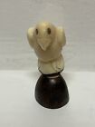 Parrot Tropical Bird TAGUA NUT Figurine Hand Carved Vegetable Ivory S America
