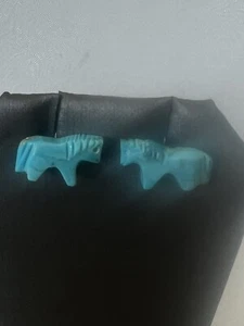 Pendientes de plata esterlina de caballo turquesa Chris McCabe Navajo E 3106 - Imagen 1 de 4