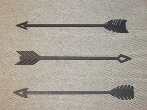 Set Of Three Black Wood ARROW WALL DECOR Sign - Picture 1 of 3