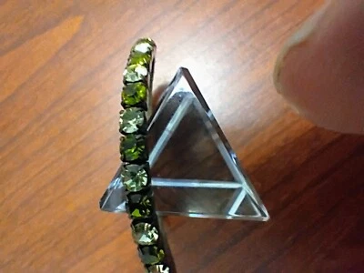 Peridot Bracelet (9 ct. t.w.) and White Crystal Stretch Bracelet 2.75"+ VG Cond - Image 1 of 4