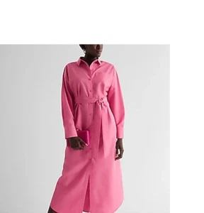new EXPRESS INSTAGRAM HIT maxi portofino boyfriend shirt dress s hot pink belted - Picture 1 of 1