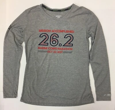 BROOKS女式长袖跑步图案T恤。 — 第 1/4 张图片