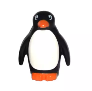 Lego schwarzer Pinguin mit Flossen & Nieten auf der Rückseite orange Schnabel Serie 16 Minifigur - Bild 1 von 2