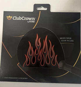 NUEVO Calcomanía híbrida Club Crown de Vive Flames Fire para conductor de palos de golf madera - Imagen 1 de 2