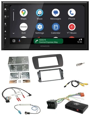 Kenwood DAB Bluetooth USB Lenkrad 2DIN Autoradio für Seat Ibiza 08-15 tuam grey - Bild 1 von 4