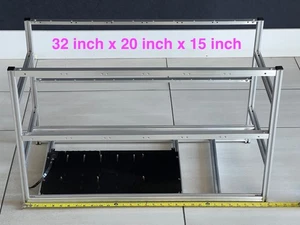 20 GPU Aluminum Open Air Miner Mining Frame Rig Case for Crypto Currency Mining - Picture 1 of 7