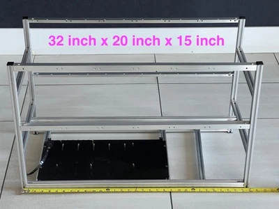 20 GPU Aluminum Open Air Miner Mining Frame Rig Case for Crypto Currency Mining - Image 1 of 4