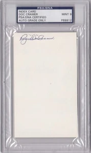 Roger Doc Cramer Detroit Tigers Index Card PSA DNA Auto 9 4t AS 1945 WS Champ - Picture 1 of 1