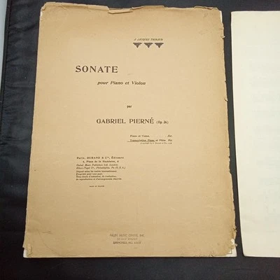 A Jacques Thibaud Sonate pour Piano et Violon et Flute par Gabriel Pierne Op 36 - Image 1 of 4