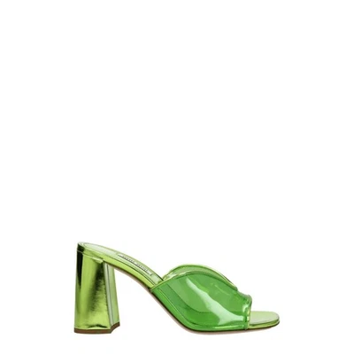 Sandalias Miu Miu Mujer Verdes Plexiglás Punta Abierta Bloque Tacón Alto Zapatos Talla EU 36 Foto 1 de 4