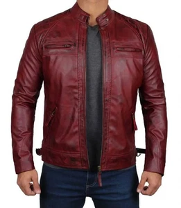 AM Leathers Men's Real Leather Bomber Casual Jacket - Picture 1 of 6