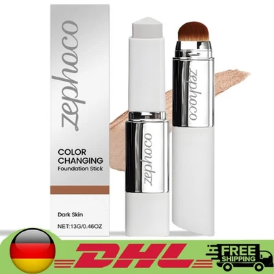 2-in-1 Cover Cream Stick, Color-Changing Foundation Stick with Brush #Dark Skin - Bild 1 von 4