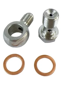 Nuevo kit de pernos de banjo 3AN turbo alimentación de aceite Garrett GT25R GT28R 7/16"-24 restrictor - Imagen 1 de 13