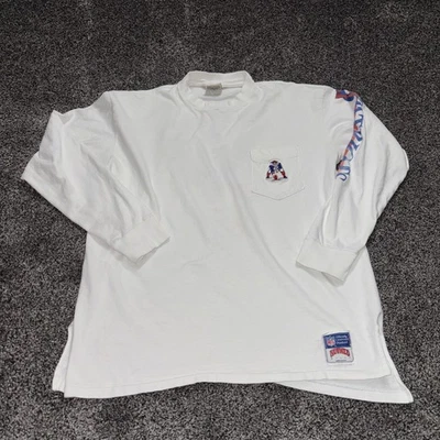 Camisa De Colección New England Patriots Nuez moscada Años 90 Manga Larga Bolsillo Frontal XL Mancha Foto 1 de 4