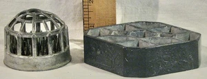 UNIQUE VTG METAL FLORAL FLOWER FROGS - JAPANESE IKEBABA and CAGE with HAIRPINS - Photo 1/9