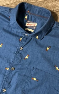 Johnnie-O Hangin’ Out Chappy Button Up Hula Girl Print Shirt 2XL in Wake (Blue) - Picture 1 of 11