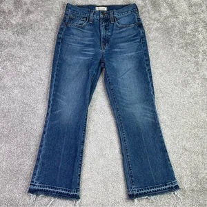 Madewell Retro Jeans Donna 24 Blu Crop Bootcut Tasche Denim Scuro G1285 - Foto 1 di 12