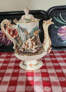 Vintage Capodimonte Italy TeaPot Nude Cherub Angels Gold Gilding - Picture 1 of 8