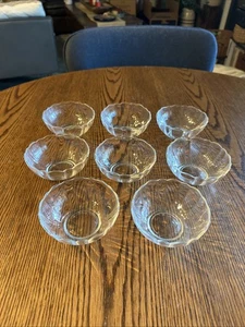Arcoroc France Fruit Dessert Bowls 4” Clear Scalloped Glass Set Of 8 - Picture 1 of 12