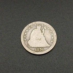 1876-CC Seated Liberty Quarter 25c - Picture 1 of 2