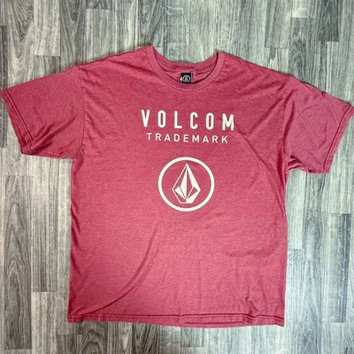 Volcom Trademark Logo Graphic T-Shirt Red Heathered XL Skate Surf Casual Tee - Image 1 of 4