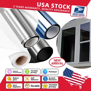 5% 15% 20% Self-Adhesive Window Film Heat UV Reflective Privacy Tint for Office - Picture 1 of 29