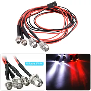 Upgrade LED Lights For RC Model Car White Head lamps Headlights & Rear Red Light - Picture 1 of 8