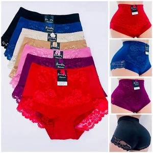 Pack of 6 High Waisted Briefs Tummy Control Girdles Lace Shaper Panties 76 S-2XL - Picture 1 of 24
