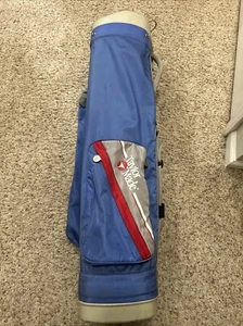 Retro Taylor Made Vintage RARE Trendy 4-Way Blue Grey Cart Carry Golf Bag - Picture 1 of 8