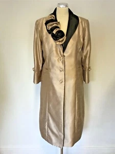 BNWT MASCARA LIGHT GOLD & BLACK PENCIL DRESS & MATCHING COAT SIZE 14 RRP £395 - Picture 1 of 10
