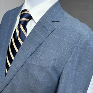 J Crew Ludlow Sport Coat 40S Slim Plaid Baird McNutt Irish Linen Jacket Blazer - Picture 1 of 12