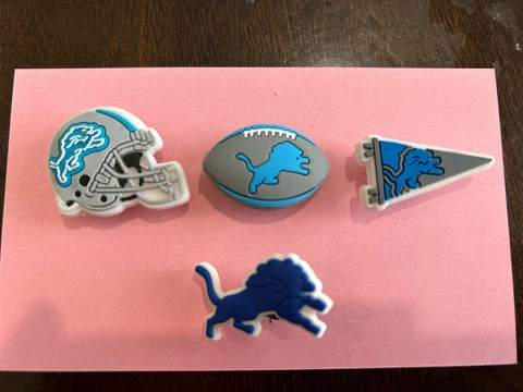NFL Croc Shoe Charms Lot 4 Lions Cover