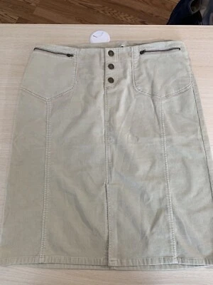 "Falda de pana beige para mujer American Eagle 22"" de largo talla 10" Foto 1 de 4