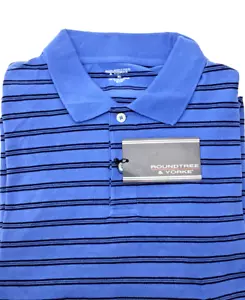 Roundtree & Yorke Men s Cotton White/Black Striped Shirt size XL. - Picture 1 of 2