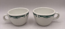 Homer Laughlin Best China Heavy Restaurant Ware Coffee Cups Green Crest Wave (2)