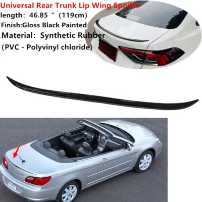 46.85" Fit For Chrysler 200 Convertible Rear Trunk Lip Wing Spoiler Gloss Black - Image 1 of 4