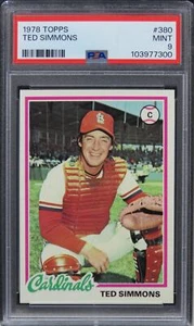 1978 Topps Ted Simmons HOF #380 PSA 9 MINT - Bild 1 von 2