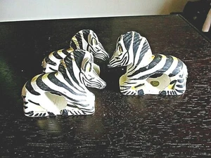 Drei Zebra Serviettenring Halter - 4" Nase bis Schwanz - Bild 1 von 3