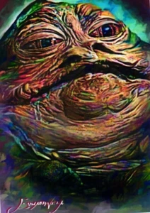 Tarjeta Jabba The Hutt 2018 auténtica firmada por artista edición limitada 50 de 50 - Imagen 1 de 4