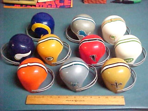 Lot of 10 Vintage NFL Mini Helmets, 70's Laich Dairy Queen Football Collectible!