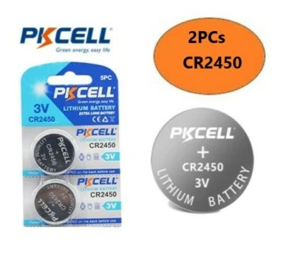 2pcs/pack CR2450 Button Batteries KCR2450 5029LC LM2450 Cell Coin Lithium  - Image 1 of 4