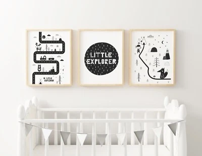 DIGIVITES Baby Boy Tribal Nursery or Bedroom Wall Art Decor Print Set, 3 for 2, Boys Room