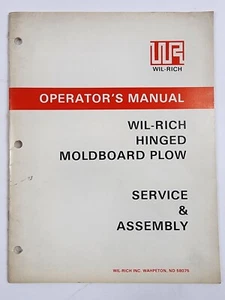 Manual de servicio y montaje de arado de tablero moldeadora con bisagras Wil-Rich - Wahpeton, ND - Imagen 1 de 9