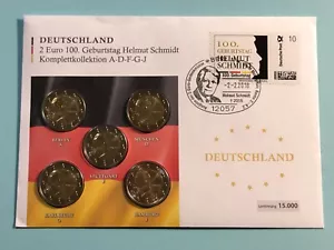 S3-KM-82)) BRD Numisbrief mit 5mal 2 Euro 2018 ADFGJ, Helmut Schmidt - Bild 1 von 1