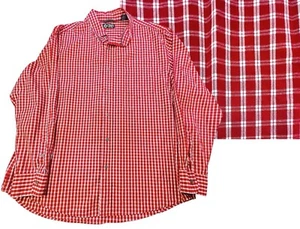 CHAPS rot weiß kariertes Herren Button Down Langarm Tartan Hemd pflegeleicht Gr. XL - Bild 1 von 10