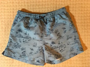 NWT ZARA BOYS BEACH PRINT BERMUDA SWIM SHORTS Blue/Navy Size 9-10 Y 140cm - Picture 1 of 7