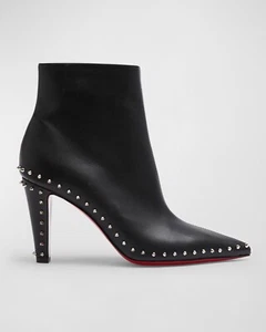 Christian Louboutin Vidura Spike Red Sole Leather Booties 35.5 - Picture 1 of 8