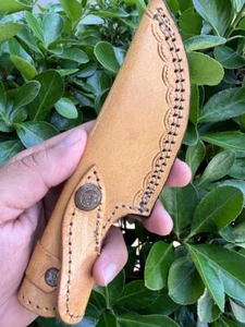 "Cuchillo de hoja fija hecho a mano de 8"" funda de cuero / funda de explorador / cuchillo vertical" - Imagen 1 de 3